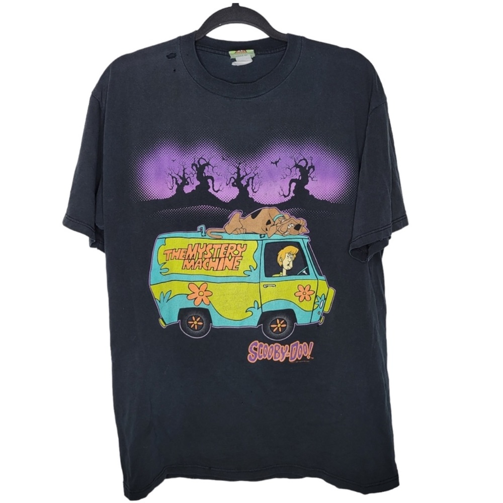 Vintage 90s Scooby Doo Cartoon Network Mystery Machine Spooky T-Shirt in Black